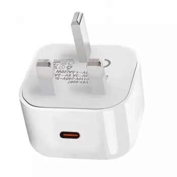 eSTUFF mājas lādētājs USB-C PD 3A 20W, UK spraudnis - balts