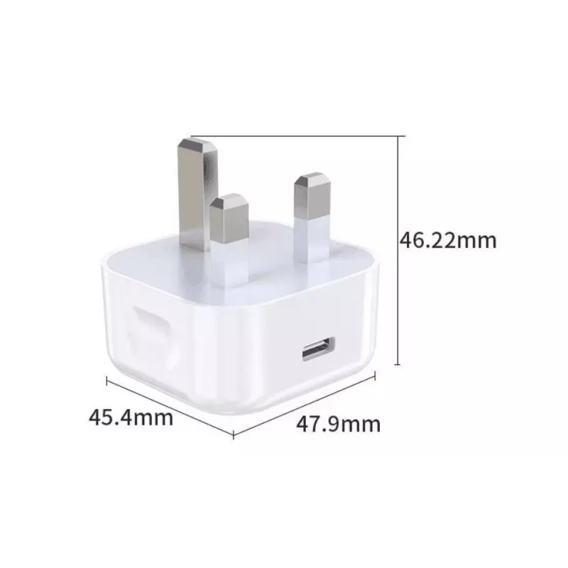 eSTUFF mājas lādētājs USB-C PD 3A 20W, UK spraudnis - balts