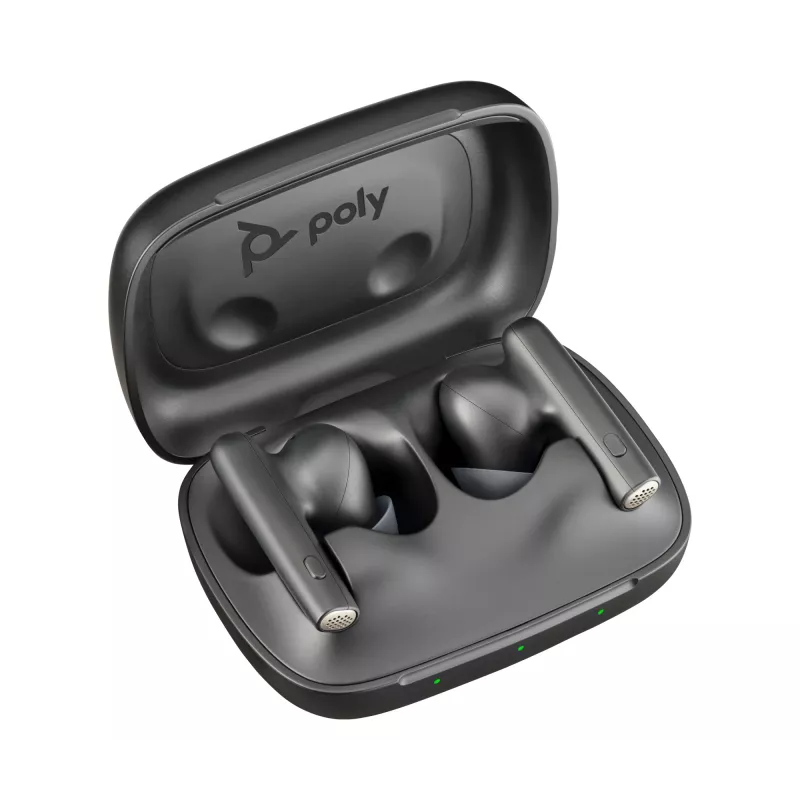 HP Poly Voyager Free 60 UC Carbon Melns austiņas +BT700 USB-C adapteris +bāzes uzlādes maciņš