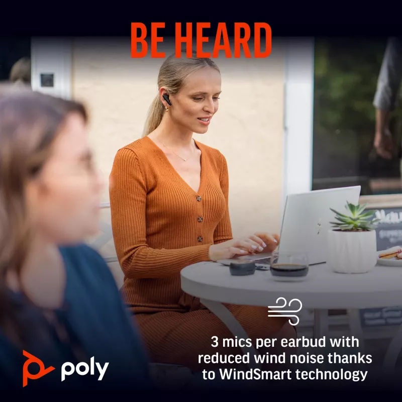 HP Poly Voyager Free 60 UC Carbon Melns austiņas +BT700 USB-C adapteris +bāzes uzlādes maciņš