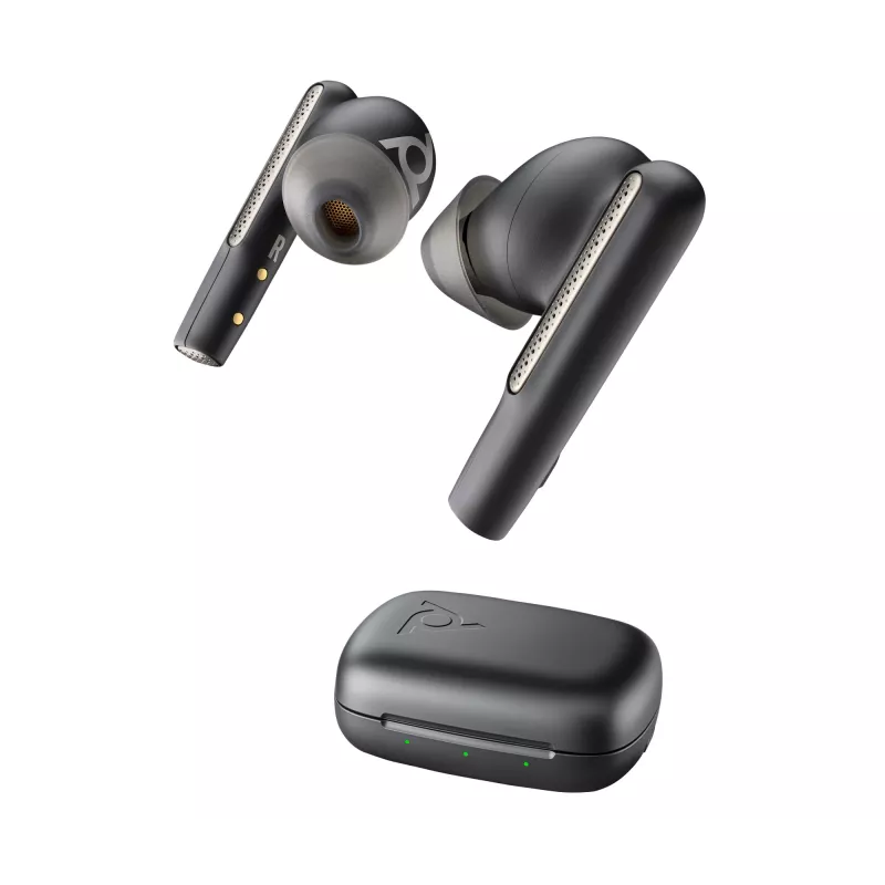 HP Poly Voyager Free 60 UC Carbon Melns austiņas +BT700 USB-C adapteris +bāzes uzlādes maciņš
