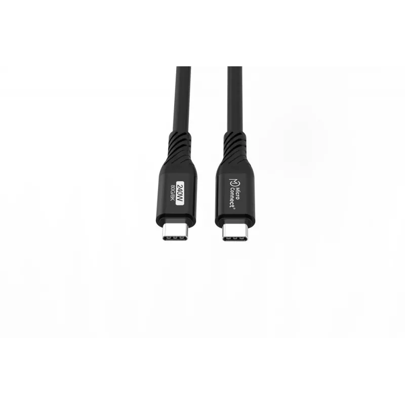 Microconnect USB4CC1-240W-80GBPS USB kabelis USB4 Gen 3x2 1 m USB C Melns