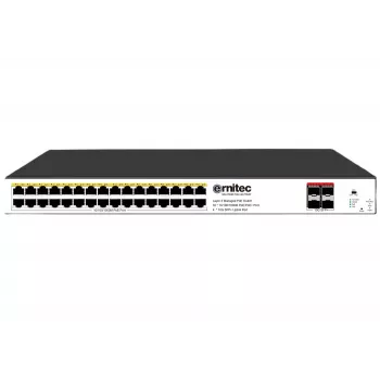 Tīkla slēdzis ERNITEC ELECTRA-M232-1GB-460W — 1 Gb porti, 460 W jaudas budžets, pārvaldāms slēdzis