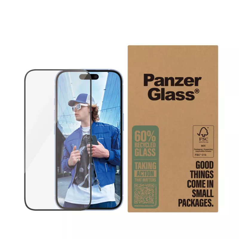 PanzerGlass ® ekrāna aizsargs iPhone 16 | 15 | Ultra-Wide Fit | Bulk