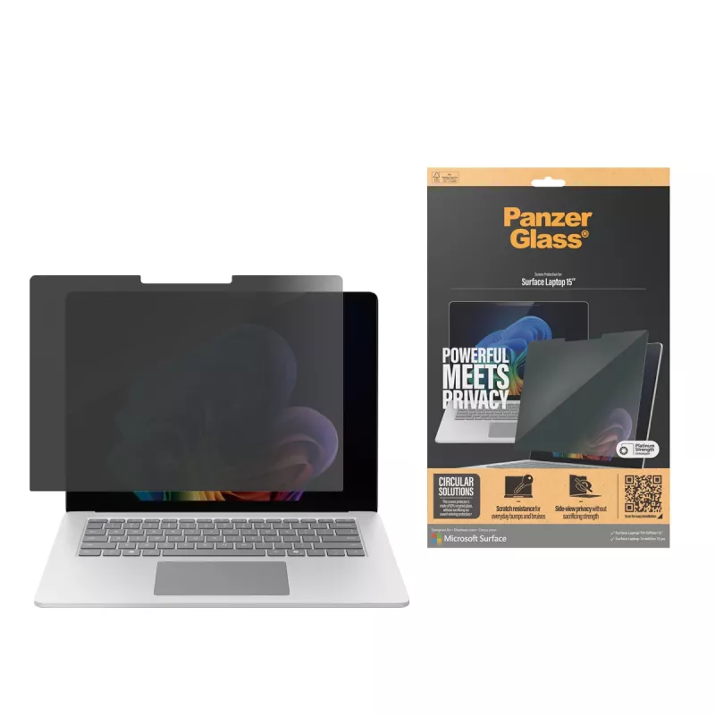PanzerGlass ® Privātuma ekrāna aizsargs Microsoft Surface Laptop 7. paaudzes 15'' | Ultra-Wide Fit