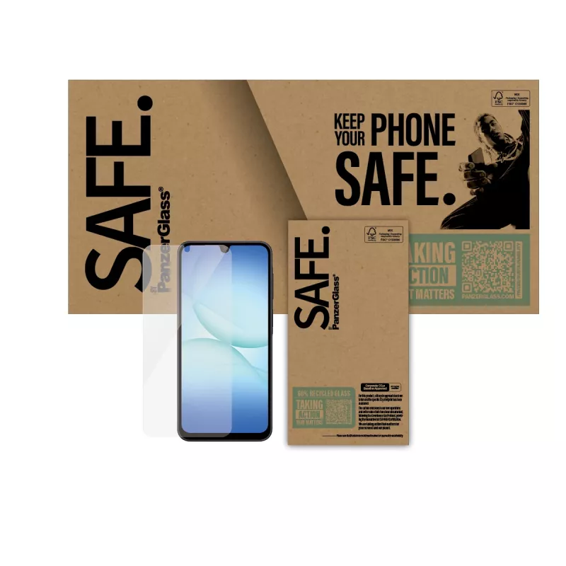 PanzerGlass SAFE. by ® ekrāna aizsargs Samsung Galaxy M17 5G | M36 5G | A17 4G | A17 5G | M16 5G | F16 5G | A26 5G | Ultra-Wide Fit