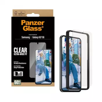 PanzerGlass Screen Protector Ultra-Wide Fit priekš Samsung Galaxy A37 5G — Dzidrs, skrāpējumizturīgs