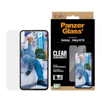 PanzerGlass Screen Protector Ultra-Wide Fit priekš Samsung Galaxy A37 5G — Dzidrs, skrāpējumizturīgs