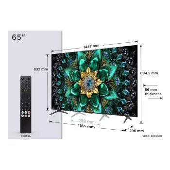 TCL Q6C 65Q6C TV 165,1 cm (65 collu) 4K Ultra HD viedtelevizors Wi-Fi metāliskā krāsā