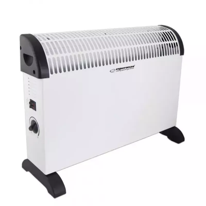 Konvektora elektriskais telpu sildītājs ESPERANZA EHH008 — 2000 W, 3 jaudas līmeņi, regulējams termostats, balts