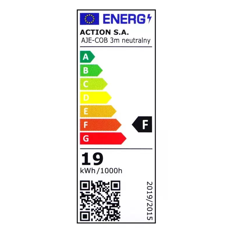 Universāla LED lente ActiveJet AJE-COB 3 m Neitrāli balta 1850 lm 19 W IP20
