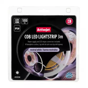 Universāla LED lente ActiveJet AJE-COB 3 m Neitrāli balta 1850 lm 19 W IP20