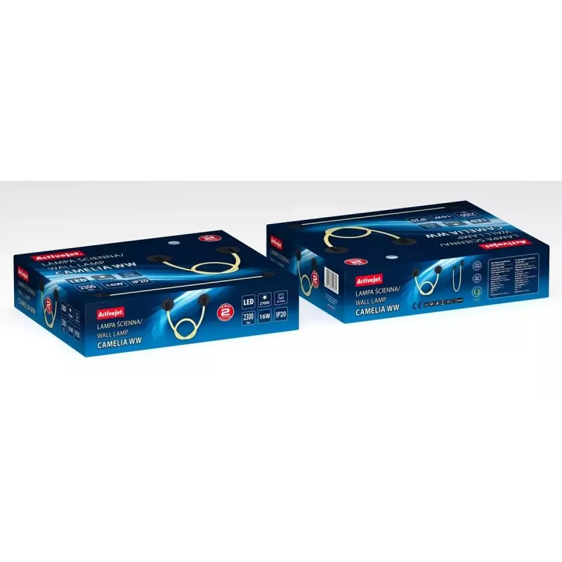 LED sienas lampa ActiveJet AJE-CAMELIA WW, melna, 16 W, 2300 lm, 2700 K, 1580×120×65 mm