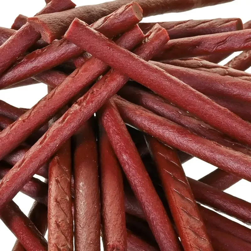 Suņu našķi PETITTO mīkstie liellopu gaļas stienīši 500 g — apmācības našķi, liellopu gaļas garša, bez graudiem, pieaugušiem suņiem