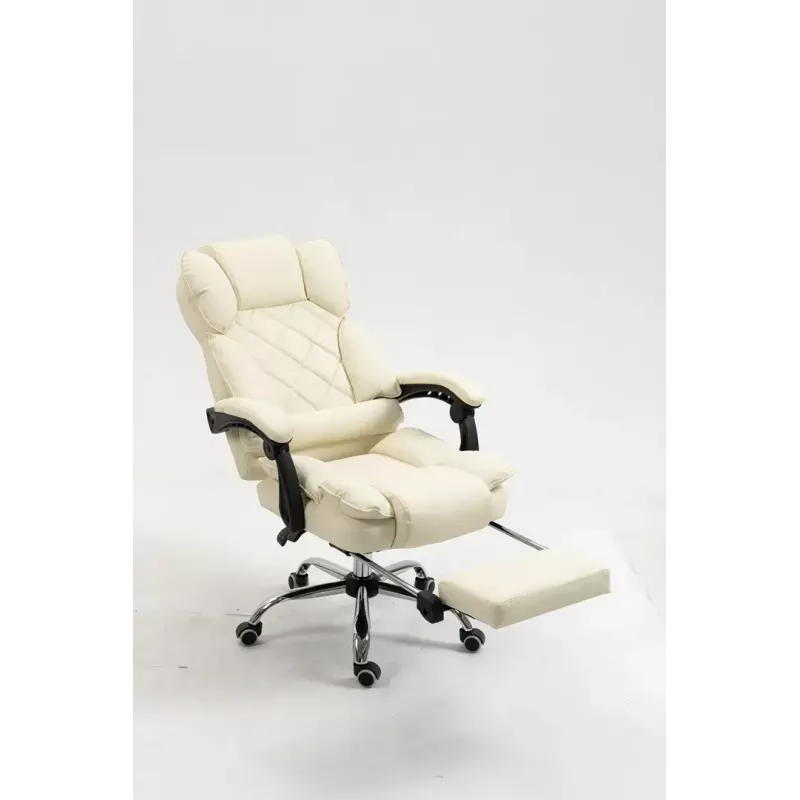 Grožāmais biroja krēsls ActiveJet YK7416 — ergonomisks grožāmais krēsls, smilškrāsas eko-āda, metāla rāmis, polsterēta atzveltne, kāju balsts