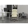 Grožāmais biroja krēsls ActiveJet YK7416 — ergonomisks grožāmais krēsls, smilškrāsas eko-āda, metāla rāmis, polsterēta atzveltne, kāju balsts