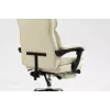 Grožāmais biroja krēsls ActiveJet YK7416 — ergonomisks grožāmais krēsls, smilškrāsas eko-āda, metāla rāmis, polsterēta atzveltne, kāju balsts