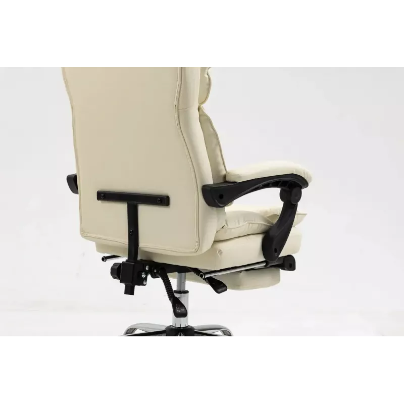Grožāmais biroja krēsls ActiveJet YK7416 — ergonomisks grožāmais krēsls, smilškrāsas eko-āda, metāla rāmis, polsterēta atzveltne, kāju balsts
