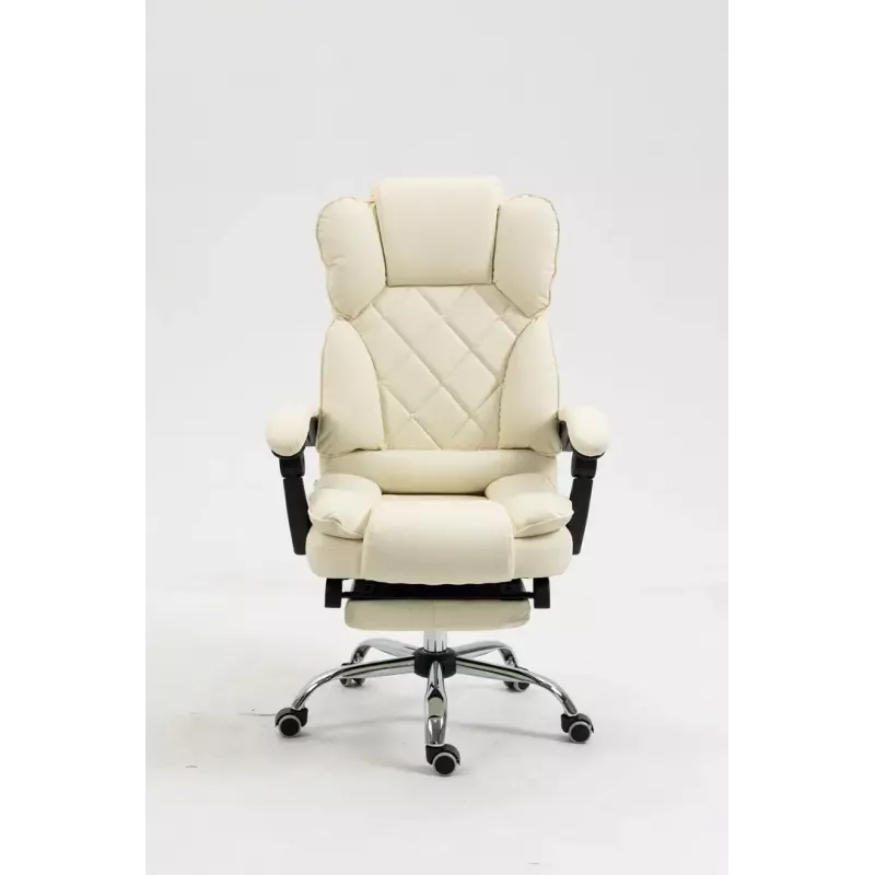 Grožāmais biroja krēsls ActiveJet YK7416 — ergonomisks grožāmais krēsls, smilškrāsas eko-āda, metāla rāmis, polsterēta atzveltne, kāju balsts