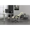 Grožāmais biroja krēsls ActiveJet YK7416 — ergonomisks grožāmais krēsls, smilškrāsas eko-āda, metāla rāmis, polsterēta atzveltne, kāju balsts