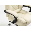 Grožāmais biroja krēsls ActiveJet YK7416 — ergonomisks grožāmais krēsls, smilškrāsas eko-āda, metāla rāmis, polsterēta atzveltne, kāju balsts