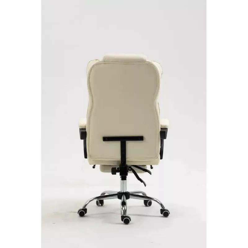 Grožāmais biroja krēsls ActiveJet YK7416 — ergonomisks grožāmais krēsls, smilškrāsas eko-āda, metāla rāmis, polsterēta atzveltne, kāju balsts