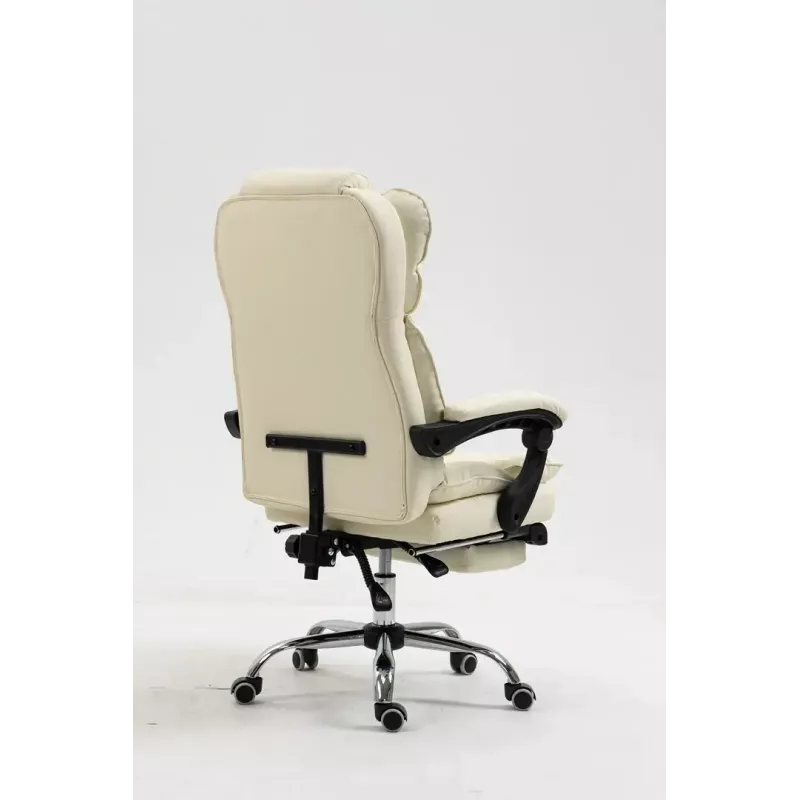 Grožāmais biroja krēsls ActiveJet YK7416 — ergonomisks grožāmais krēsls, smilškrāsas eko-āda, metāla rāmis, polsterēta atzveltne, kāju balsts