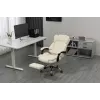 Grožāmais biroja krēsls ActiveJet YK7416 — ergonomisks grožāmais krēsls, smilškrāsas eko-āda, metāla rāmis, polsterēta atzveltne, kāju balsts