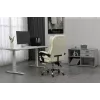 Grožāmais biroja krēsls ActiveJet YK7416 — ergonomisks grožāmais krēsls, smilškrāsas eko-āda, metāla rāmis, polsterēta atzveltne, kāju balsts
