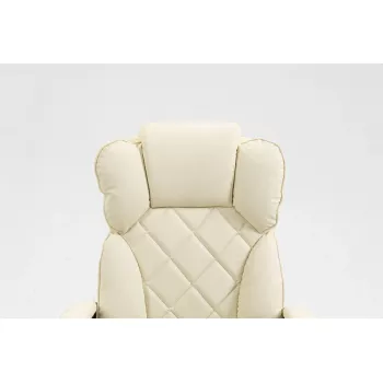 Grožāmais biroja krēsls ActiveJet YK7416 — ergonomisks grožāmais krēsls, smilškrāsas eko-āda, metāla rāmis, polsterēta atzveltne, kāju balsts