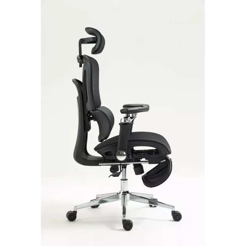 Ergonomisks biroja krēsls ActiveJet YK848 — tīklveida sēdeklis un atzveltne, melns, atzveltne 50,5×57 cm, sēdekļa platums 48,5 cm