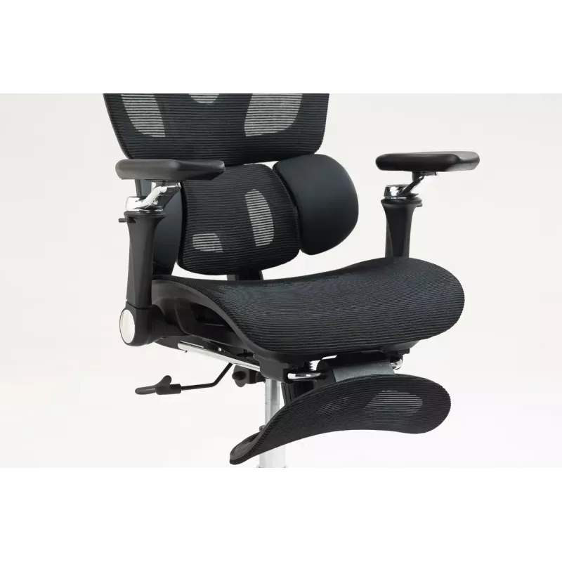 Ergonomisks biroja krēsls ActiveJet YK848 — tīklveida sēdeklis un atzveltne, melns, atzveltne 50,5×57 cm, sēdekļa platums 48,5 cm