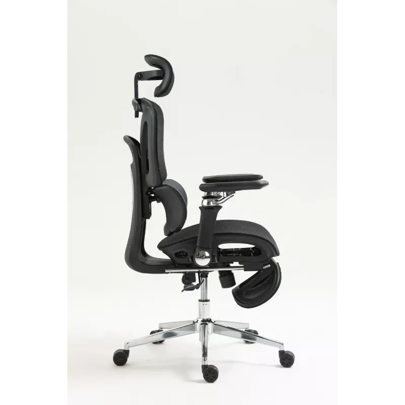 Ergonomisks biroja krēsls ActiveJet YK848 — tīklveida sēdeklis un atzveltne, melns, atzveltne 50,5×57 cm, sēdekļa platums 48,5 cm