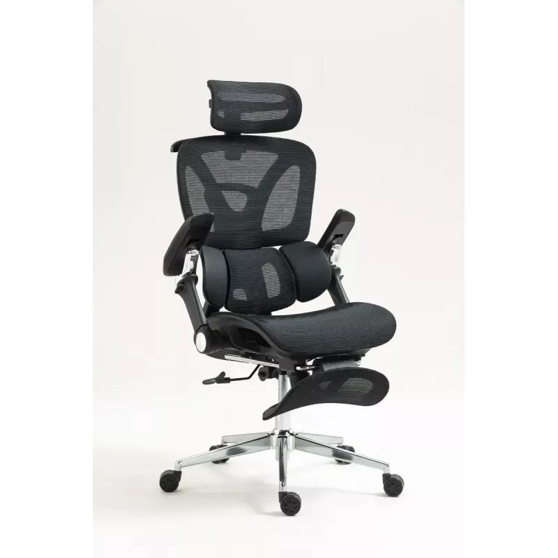 Ergonomisks biroja krēsls ActiveJet YK848 — tīklveida sēdeklis un atzveltne, melns, atzveltne 50,5×57 cm, sēdekļa platums 48,5 cm