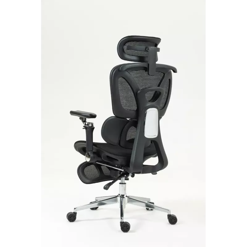 Ergonomisks biroja krēsls ActiveJet YK848 — tīklveida sēdeklis un atzveltne, melns, atzveltne 50,5×57 cm, sēdekļa platums 48,5 cm