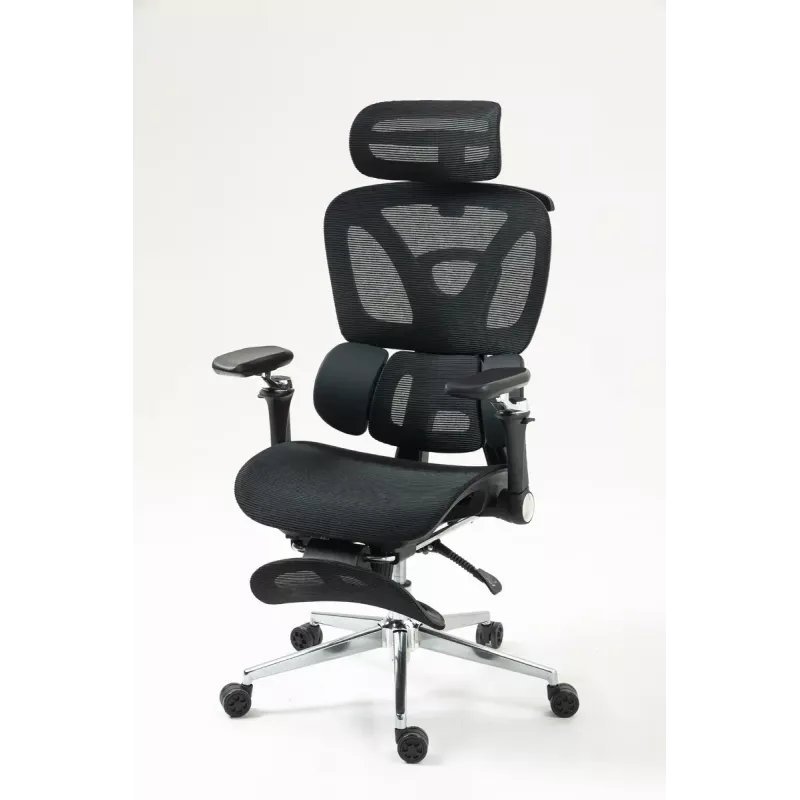 Ergonomisks biroja krēsls ActiveJet YK848 — tīklveida sēdeklis un atzveltne, melns, atzveltne 50,5×57 cm, sēdekļa platums 48,5 cm