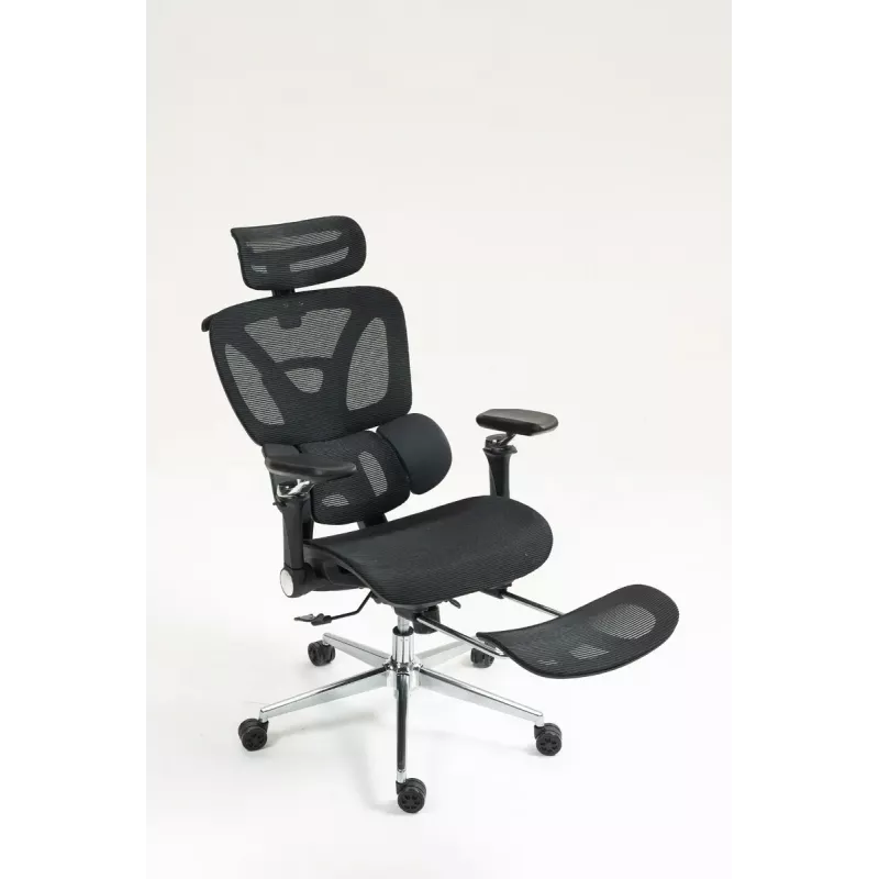 Ergonomisks biroja krēsls ActiveJet YK848 — tīklveida sēdeklis un atzveltne, melns, atzveltne 50,5×57 cm, sēdekļa platums 48,5 cm