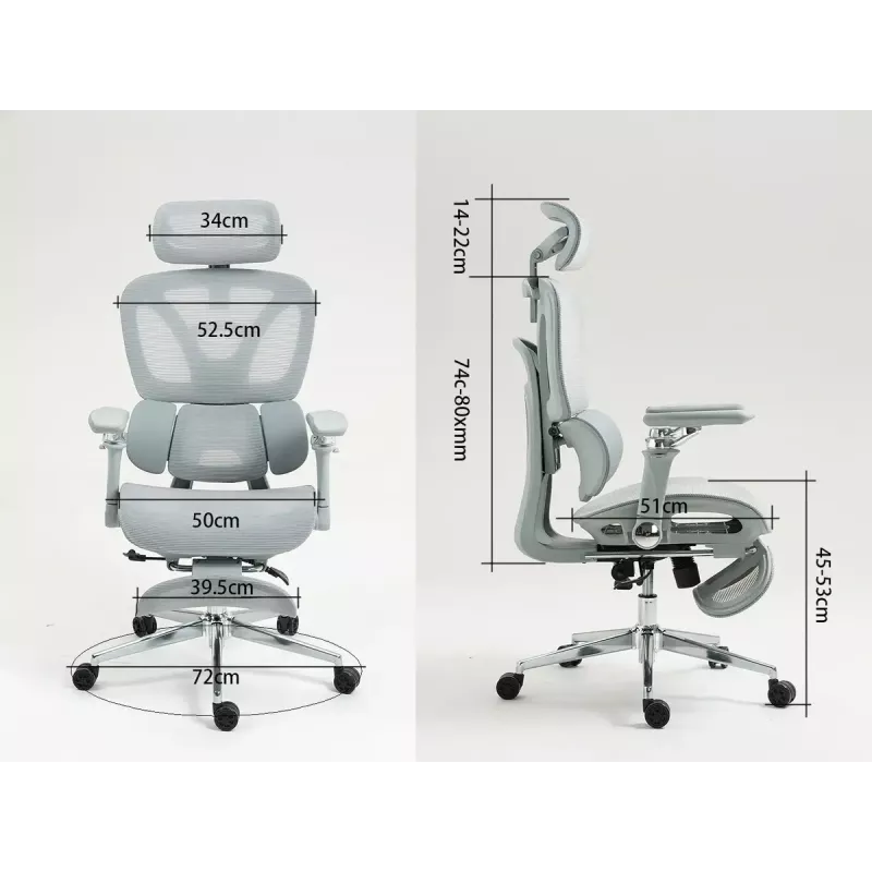 Ergonomisks biroja krēsls ActiveJet YK848 — tīklveida sēdeklis un atzveltne, melns, atzveltne 50,5×57 cm, sēdekļa platums 48,5 cm