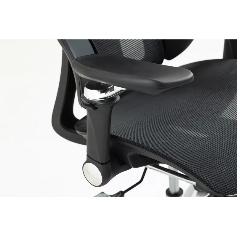 Ergonomisks biroja krēsls ActiveJet YK848 — tīklveida sēdeklis un atzveltne, melns, atzveltne 50,5×57 cm, sēdekļa platums 48,5 cm