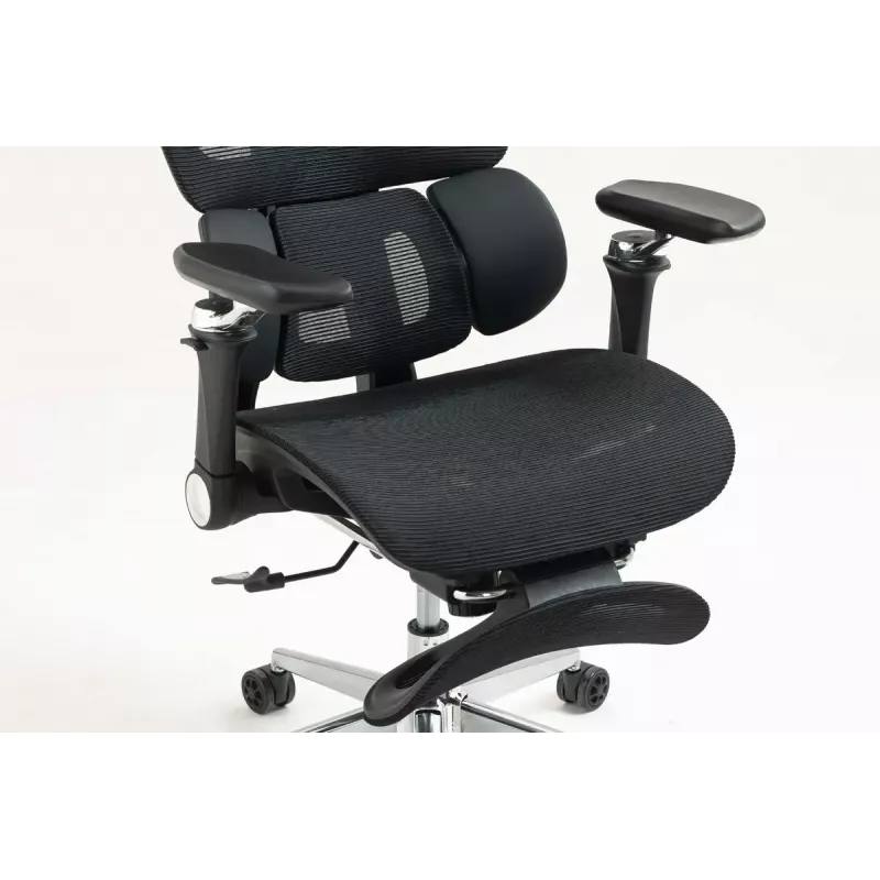 Ergonomisks biroja krēsls ActiveJet YK848 — tīklveida sēdeklis un atzveltne, melns, atzveltne 50,5×57 cm, sēdekļa platums 48,5 cm