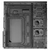 Datora korpuss Akyga AK939BL Midi Tower — ATX/Micro-ATX atbalsts, 3×3,5 collu + 3×2,5 collu nodalījumi, GPU līdz 385 mm, USB 2.0