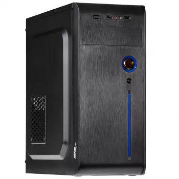 Datora korpuss Akyga AK939BL Midi Tower — ATX/Micro-ATX atbalsts, 3×3,5 collu + 3×2,5 collu nodalījumi, GPU līdz 385 mm, USB 2.0