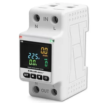 Vienfāzes enerģijas patēriņa skaitītājs QOLTEC 50981 DIN35 230V 50Hz