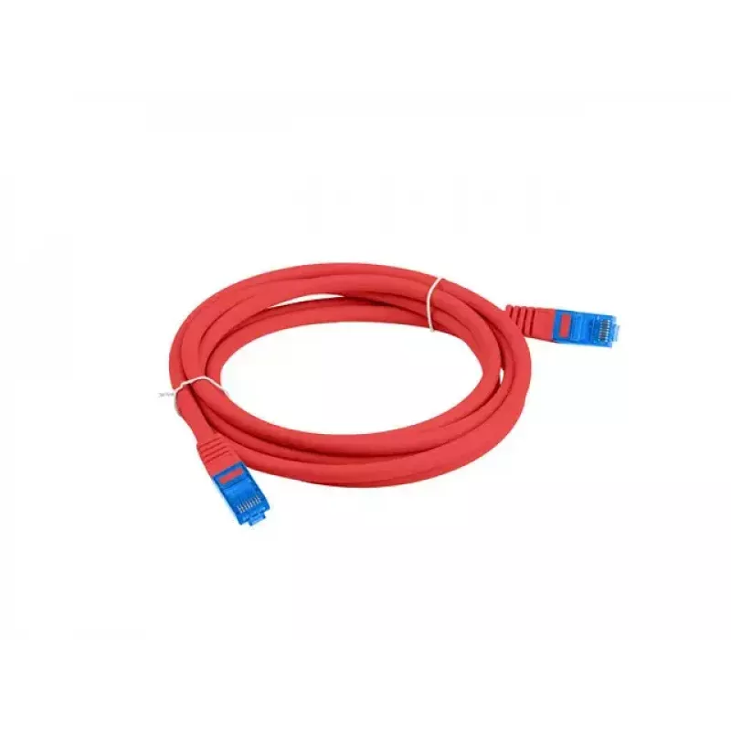 LANBERG RJ-45 Cat6a komutācijas kabelis PCF6A-10CC-0100-R, 1 m, S/FTP, CCA, LSZH, sarkans