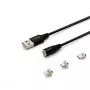USB 2.0 kabelis SAVIO CL-155, USB A uz maināmiem USB-C / Micro-USB B / Lightning, 2 m, melns