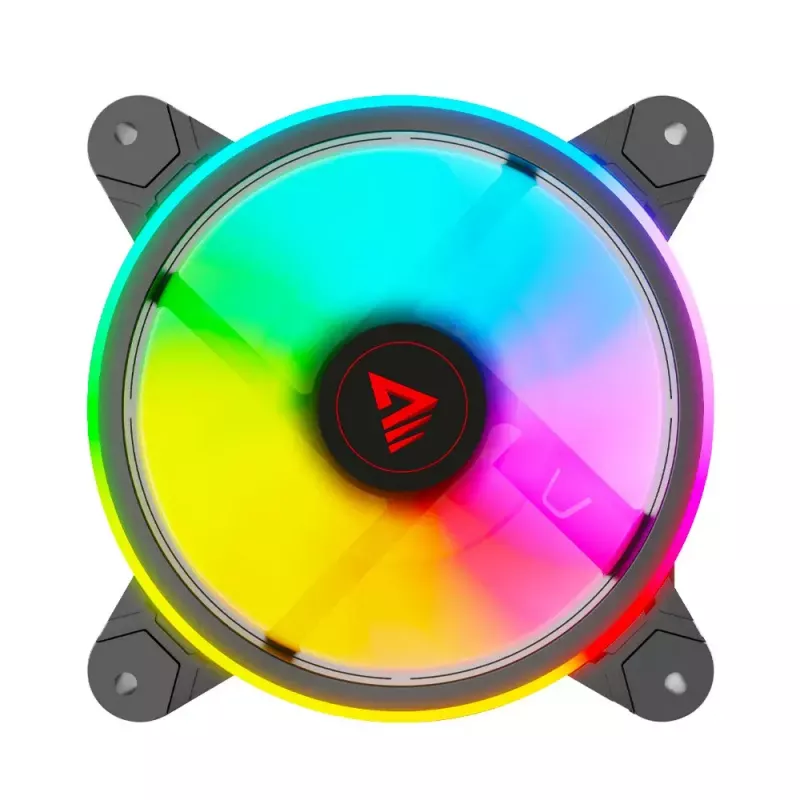 120 mm ARGB korpusa ventilators, 4 gab. komplekts SAVIO FAN-01 ar kontrolieri un tālvadības pulti, 12 V, 1200 RPM, 25 dB (melns)