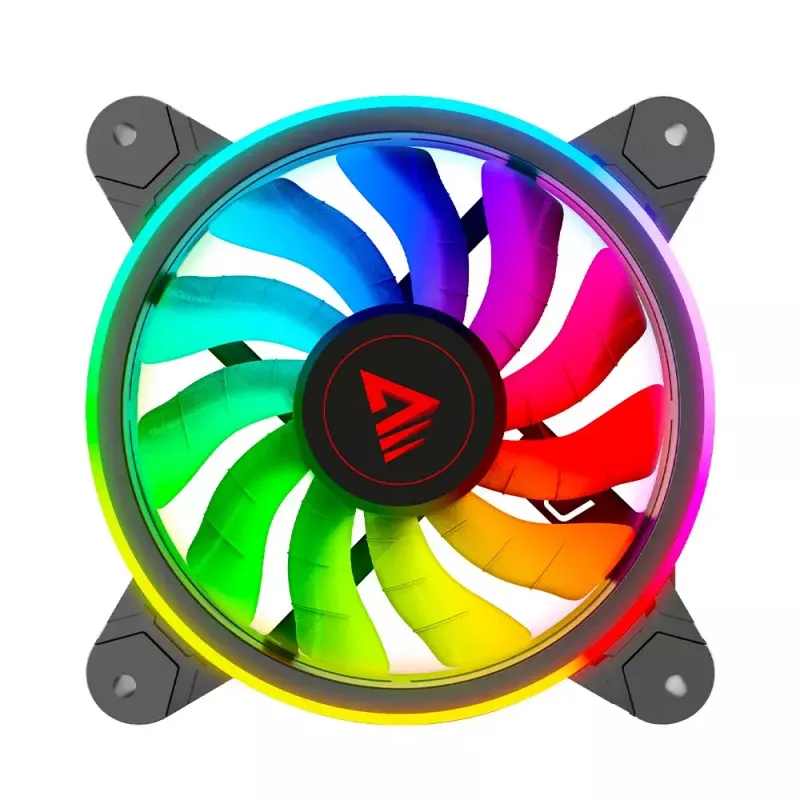 120 mm ARGB korpusa ventilators, 4 gab. komplekts SAVIO FAN-01 ar kontrolieri un tālvadības pulti, 12 V, 1200 RPM, 25 dB (melns)