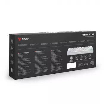 Savio baltaOUT X2 RED spēļu klaviatūra USB QWERTY mehāniska 61 taustiņi