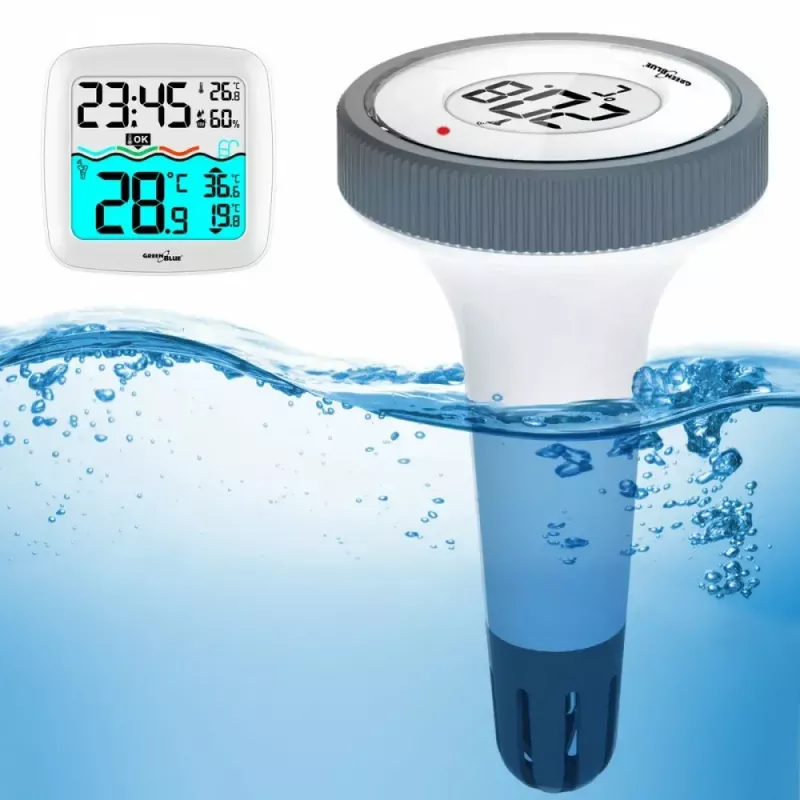 Bezvadu baseina temperatūras sensors GreenBlue GB216 IPX7 ūdensizturīgs, modelis GB216