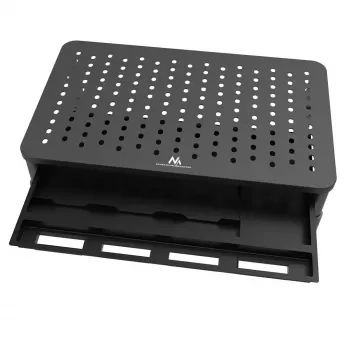 Laptop stand MACLEAN MC-946 for 13–32 inch devices, 3-level height (11/13/15 cm), drawer, Melns, up to 20 kg